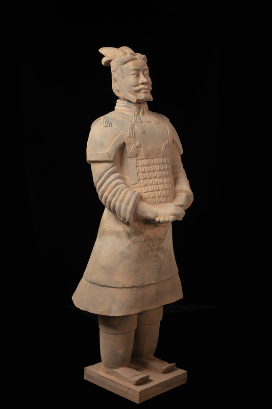 1.8M General - CLAYARMY-Strategic Command Pose: Side profile of the 1.8M General, revealing a strategic command pose and intricate craftsmanship that defines the figurine's leadership charisma.