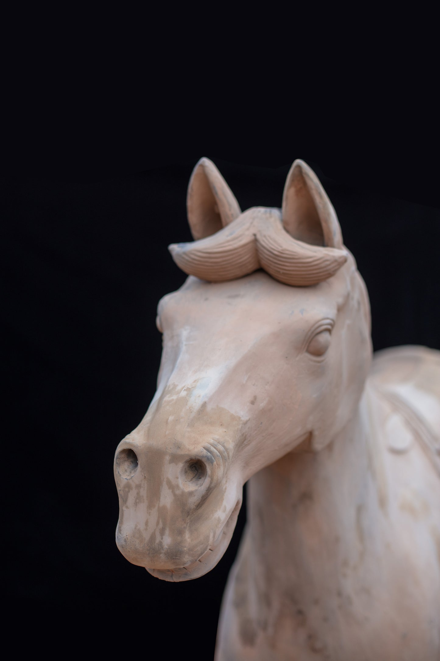 1.8M Horse - CLAYARMY -Front view showcasing the lifelike pose and intricate detailing of our 1.8M Clayarmy Terracotta Horse.