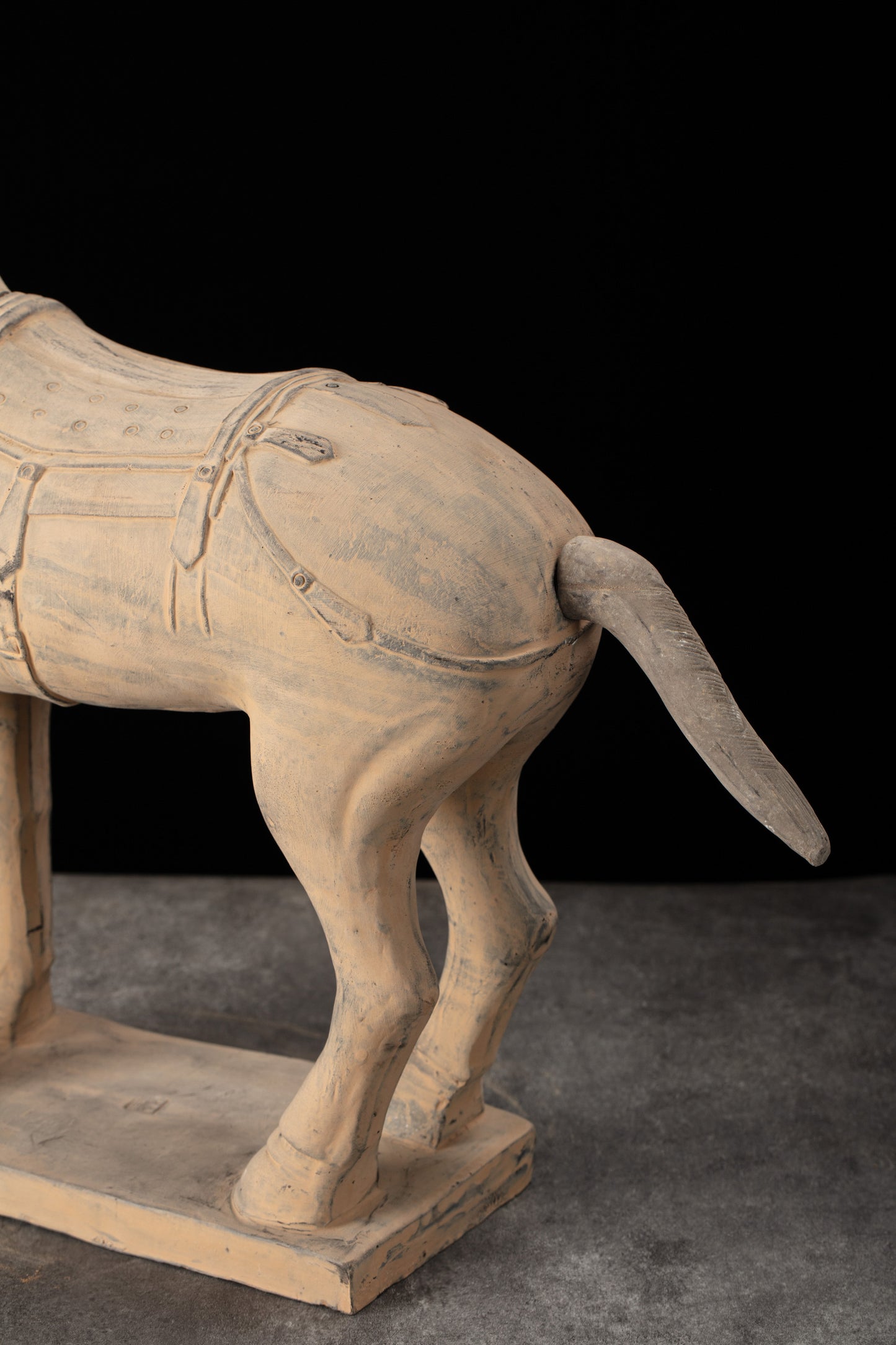 55CM Horse - CLAYARMY -Dynamic view capturing the vibrant colors and details on the legs of our 55CM Clayarmy Terracotta Horse.