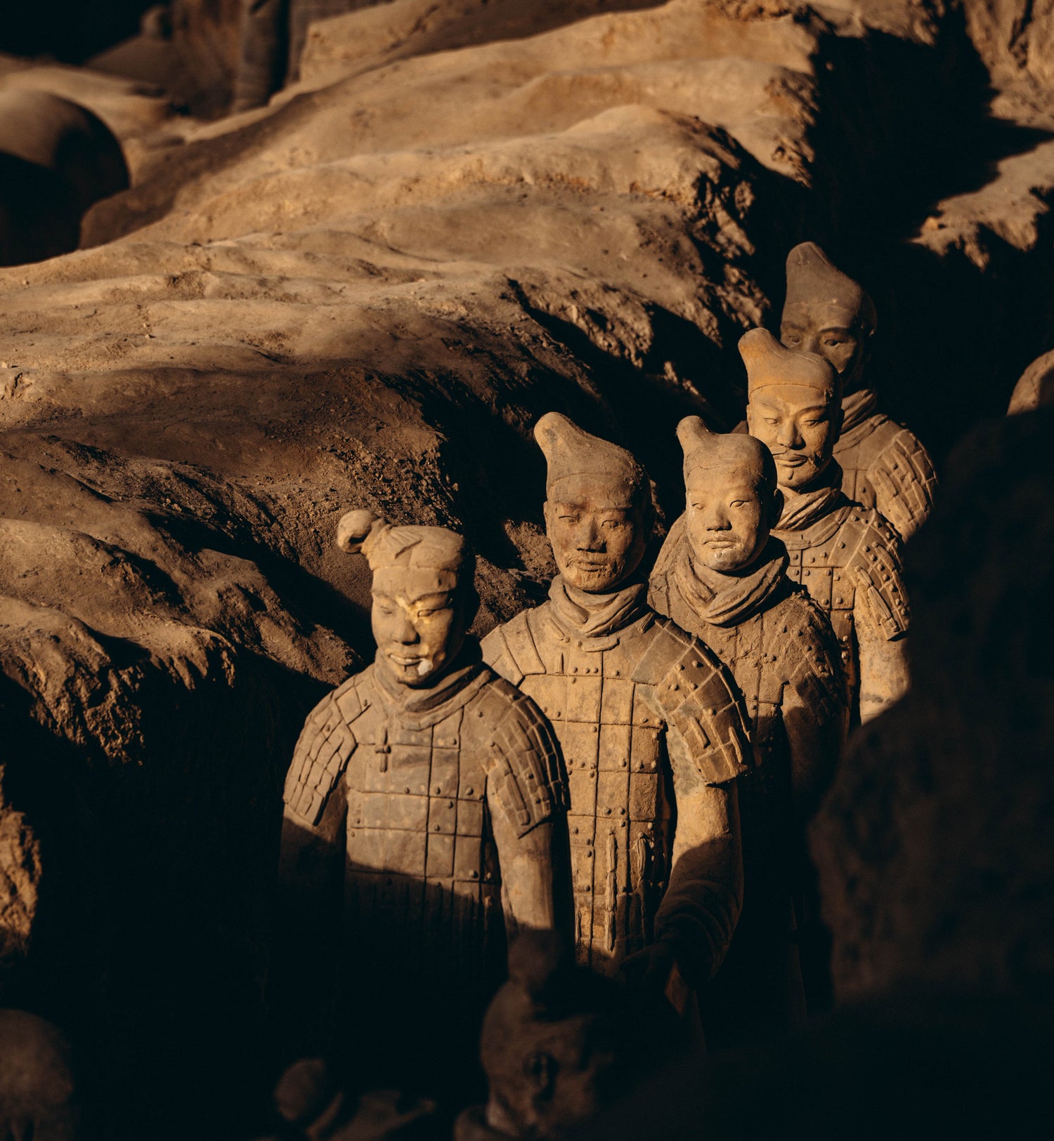 Clayarmy-terracotta army-Declared the Eighth Wonder of the World, the Xi'an Terracotta Army comprises 8,000 warriors, 100 chariots, and 400 horses. Each warrior is unique, a vivid glimpse into the past. Unearth the faded colors, and experience the height of Qin Dynasty craftsmanship.