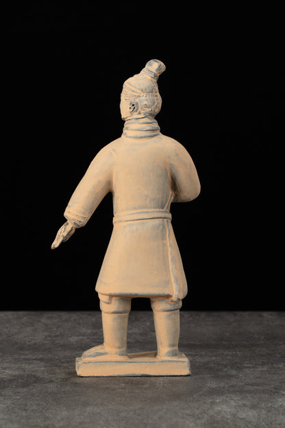 20CM Standing Archer - CLAYARMY-Captivating rear view of the 20CM Terracotta Army Standing Archer, highlighting the dynamic posture and intricately sculpted details.