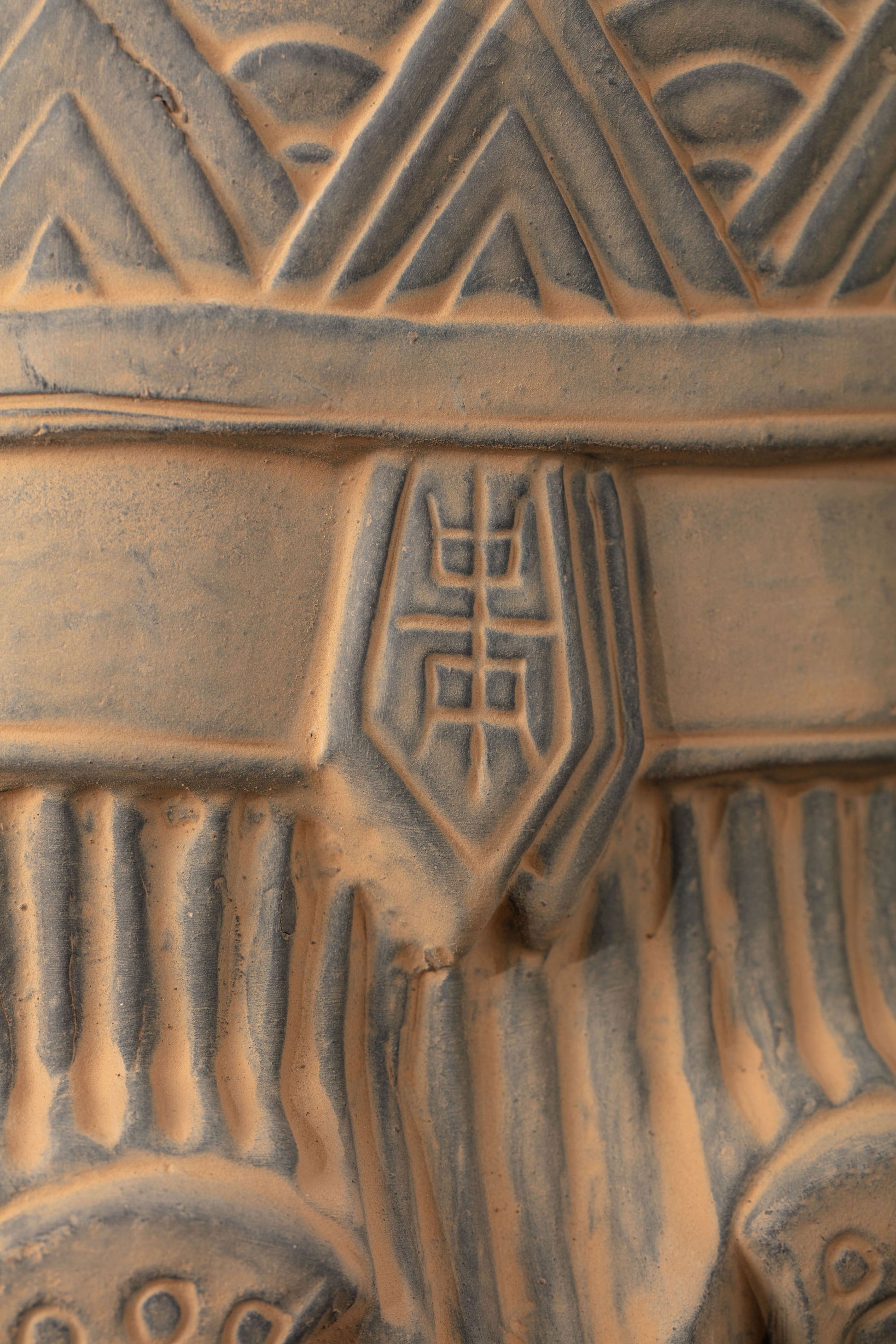 45CM Emperor - CLAYARMY -Detailed shot of the armor on the 45CM Emperor Qin Terracotta Warrior, highlighting the craftsmanship of the Qin Dynasty.
