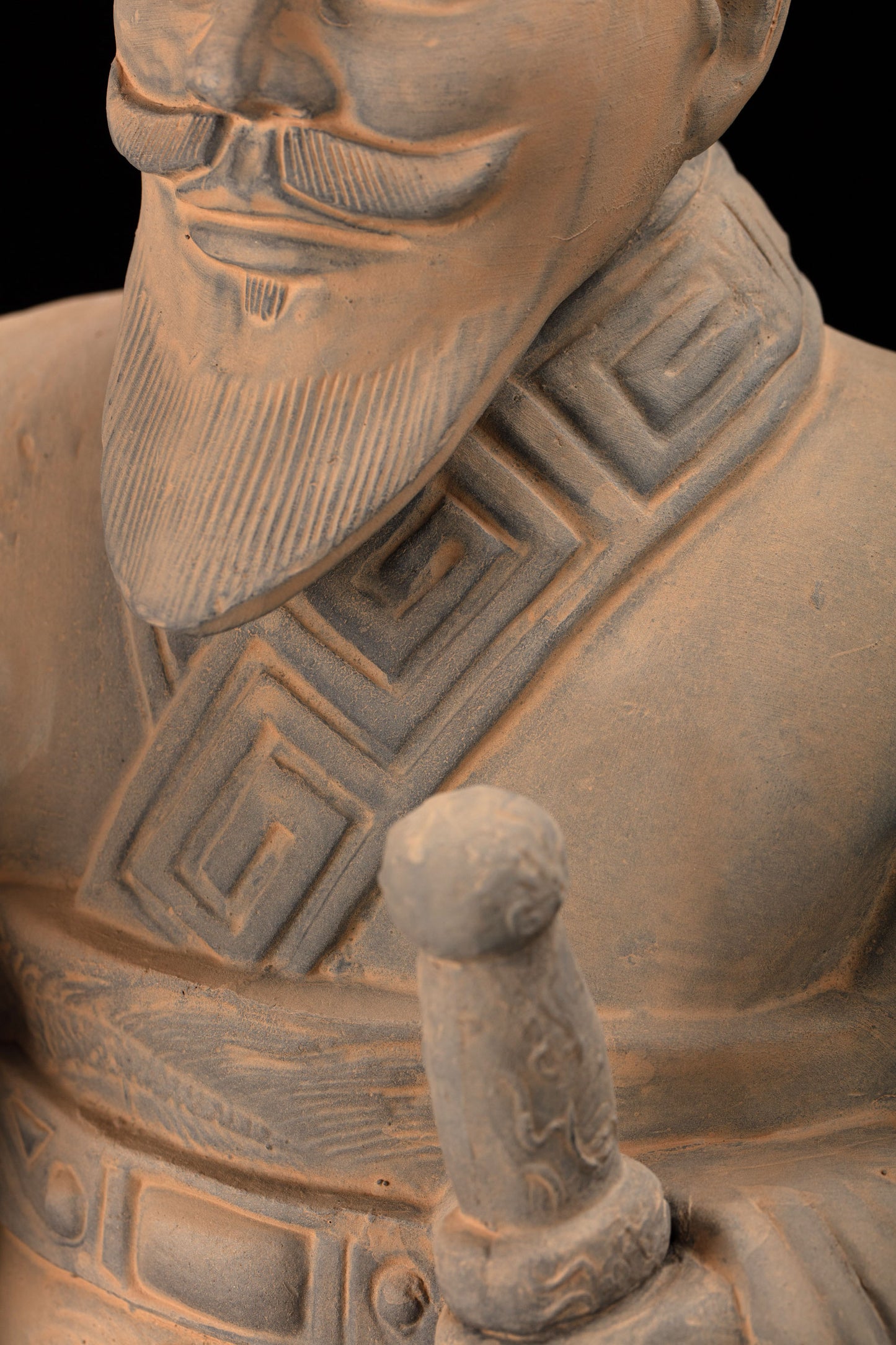 55CM Emperor - CLAYARMY -Close-up of the facial expressions, revealing the nuanced features of the 55CM Emperor Qin Terracotta Warrior.