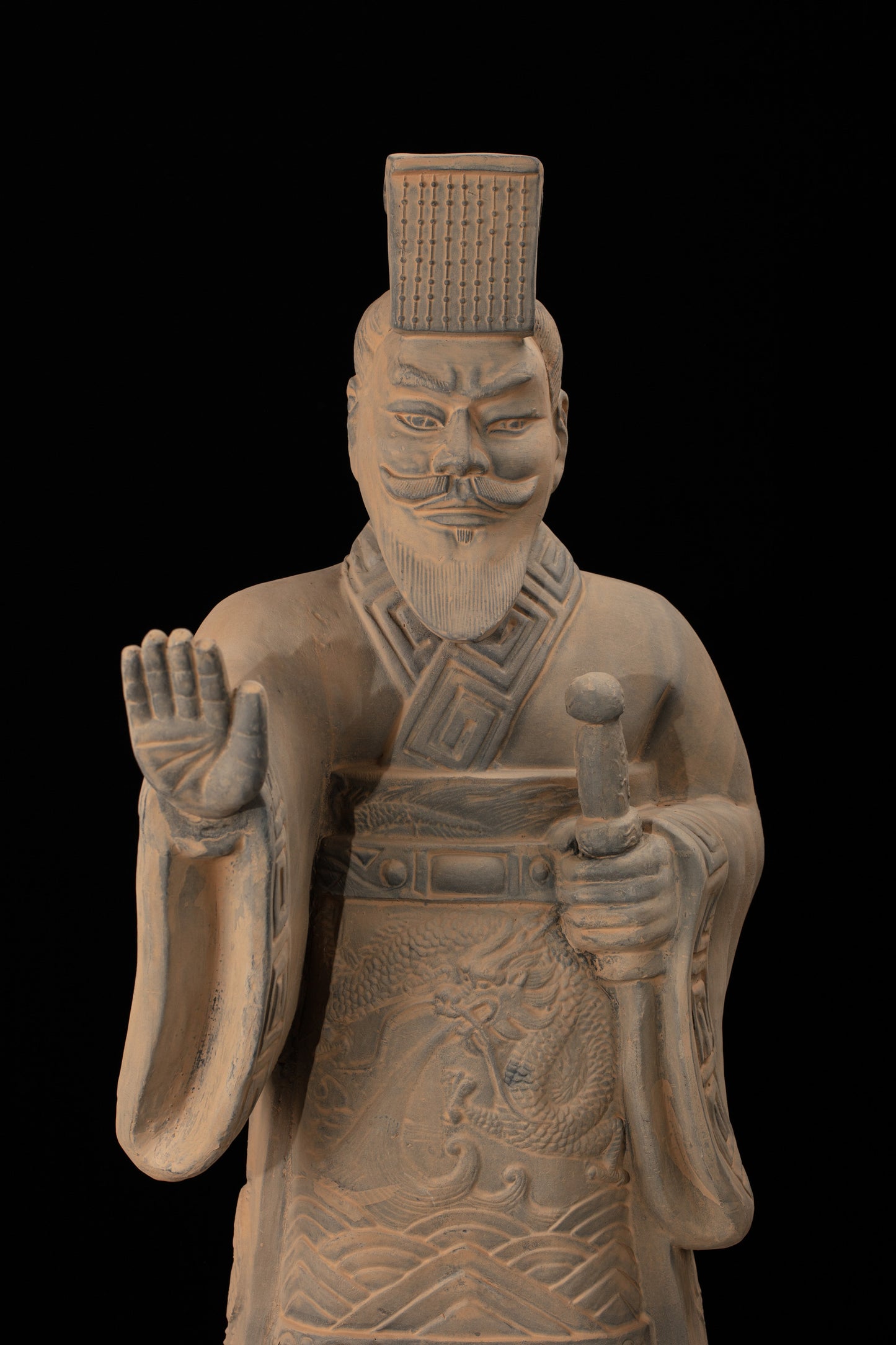 55CM Emperor - CLAYARMY -Front view of Clayarmy's 55CM Emperor Qin Terracotta Warrior, a monumental testament to the Qin Dynasty's historical legacy.
