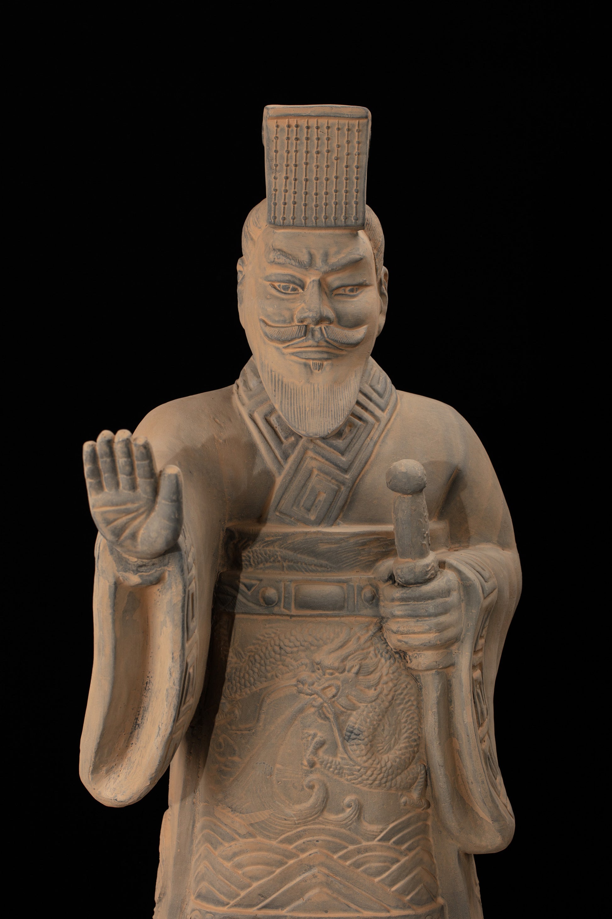 55CM Emperor - CLAYARMY -Front view of Clayarmy's 55CM Emperor Qin Terracotta Warrior, a monumental testament to the Qin Dynasty's historical legacy.