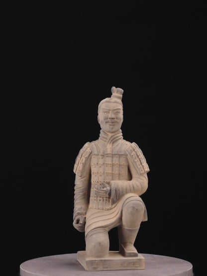 360-Degree View: Explore the 45CM Kneeling Archer figurine from every angle, showcasing its unique pose, detailed features, and hand-painted artistry.