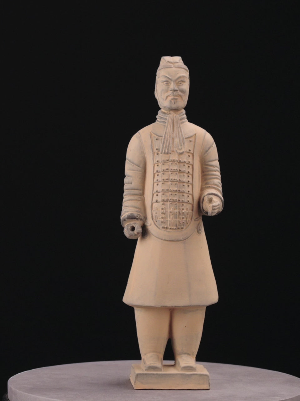 Overview of the 35CM Clayarmy Officer figurine from a unique perspective.